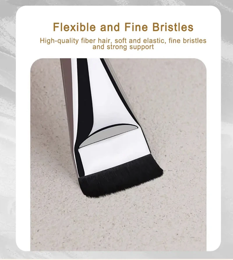 Flat thin foundation brush