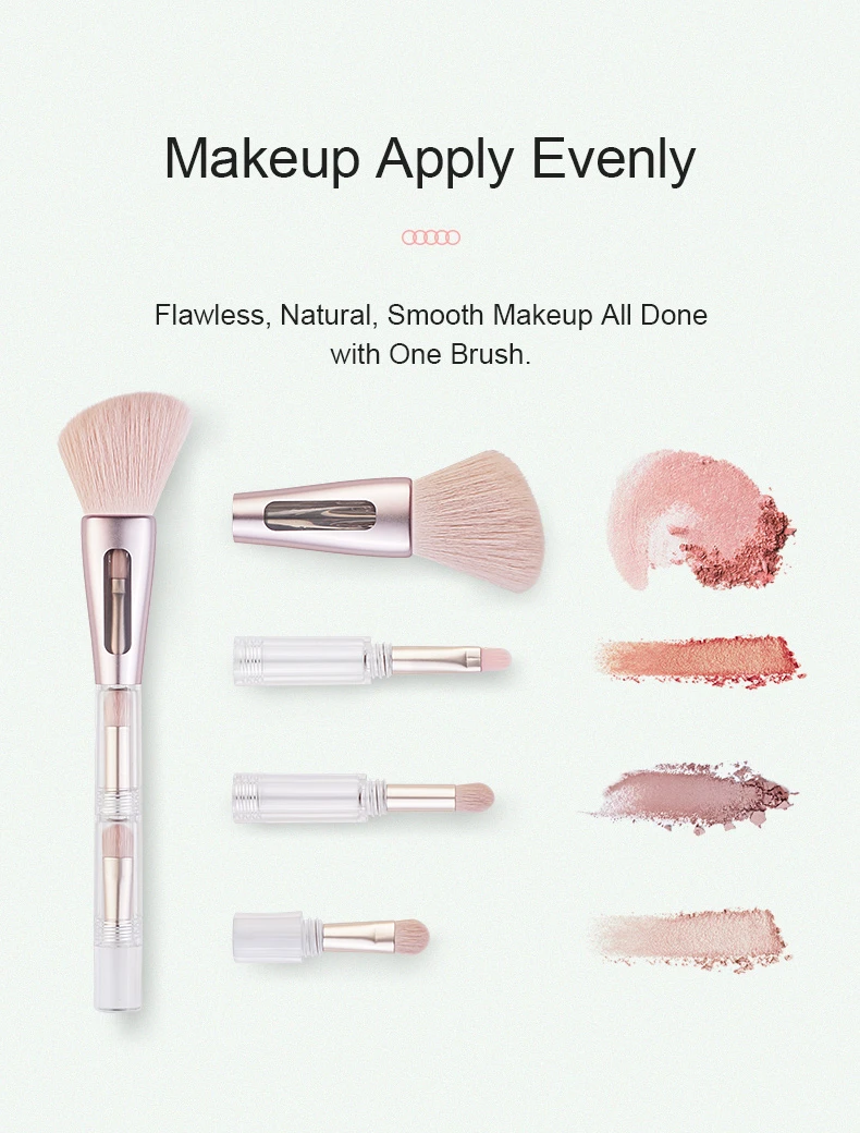 Portable 4-in-1 makeup brush