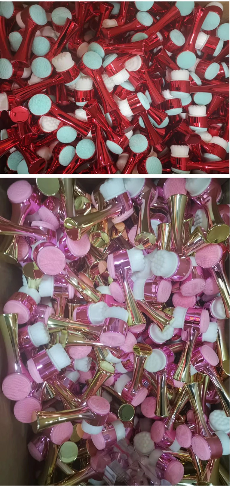 Electroplated face cleaning brush