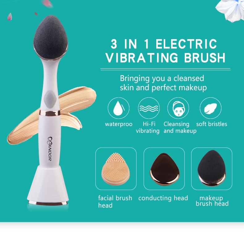 Three-in-one electric facial cleansing device