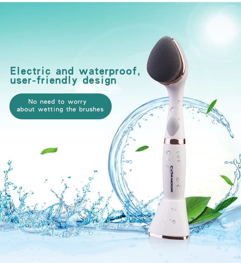 Three-in-one electric facial cleansing device
